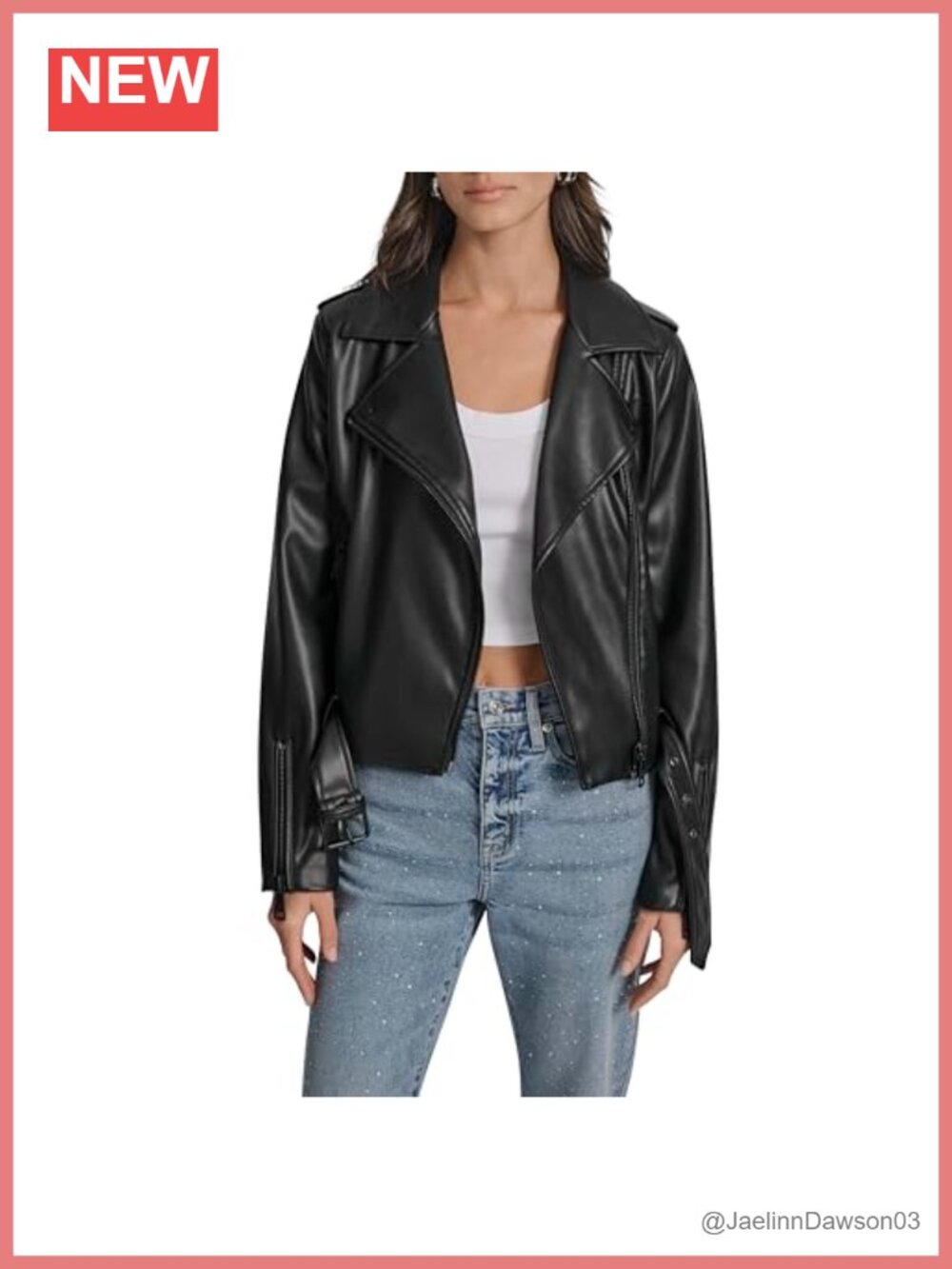 Long Sleeve Faux Leather Jacket